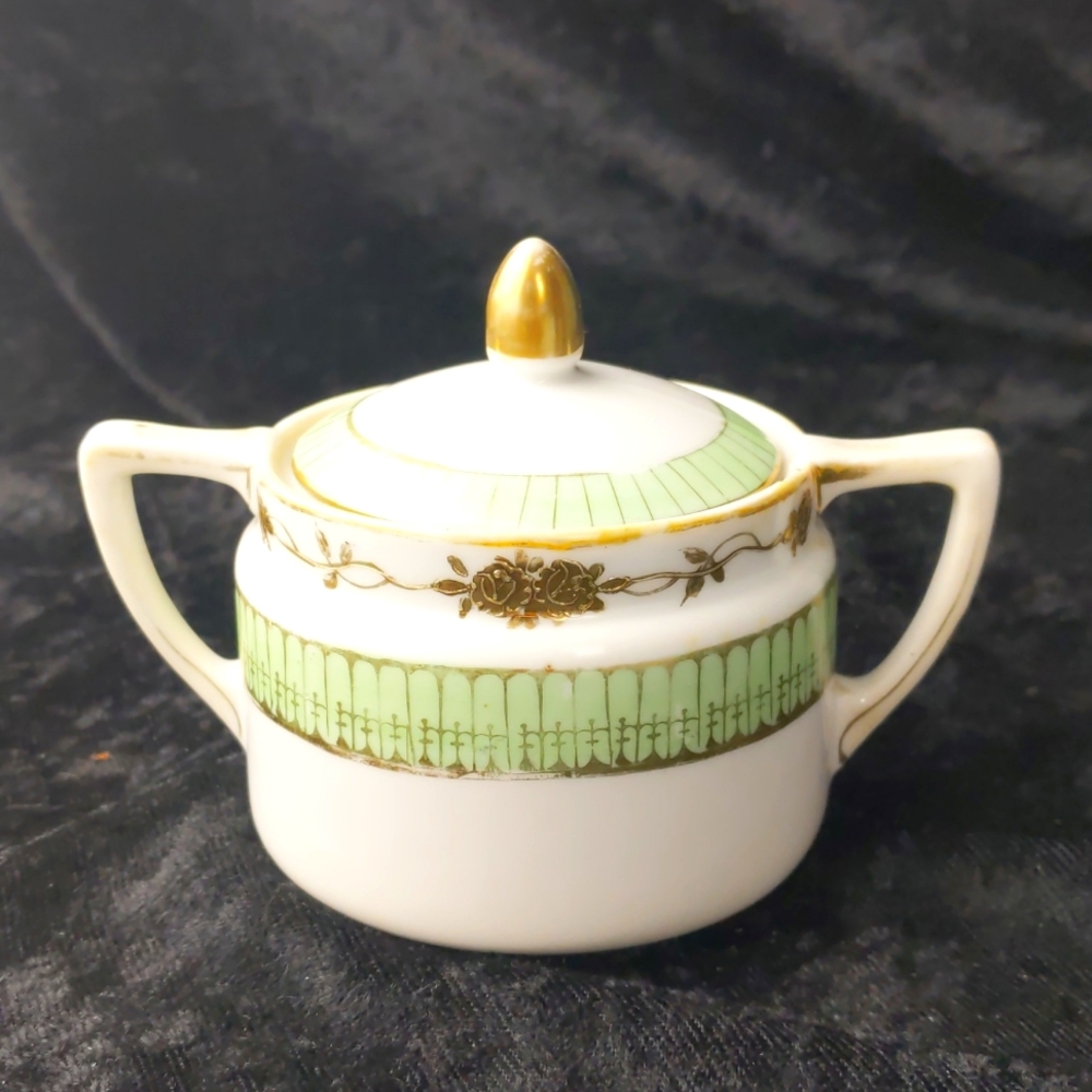 Vintage Nippon art deco style handled sugar bowl